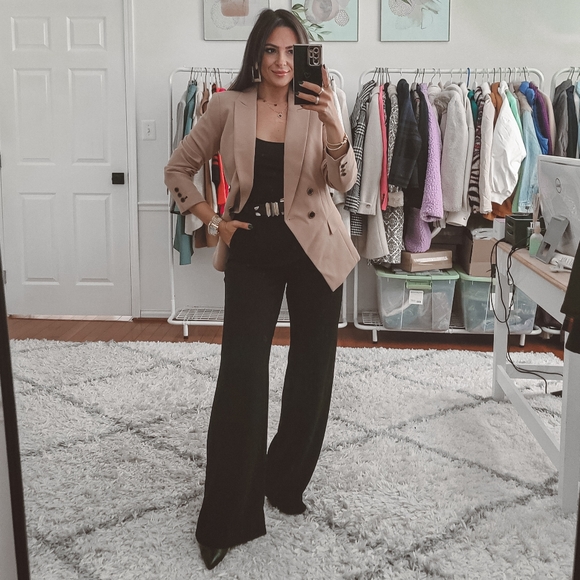 Jackets & Coats Whbm Tan Double Breasted Blazer Poshmark